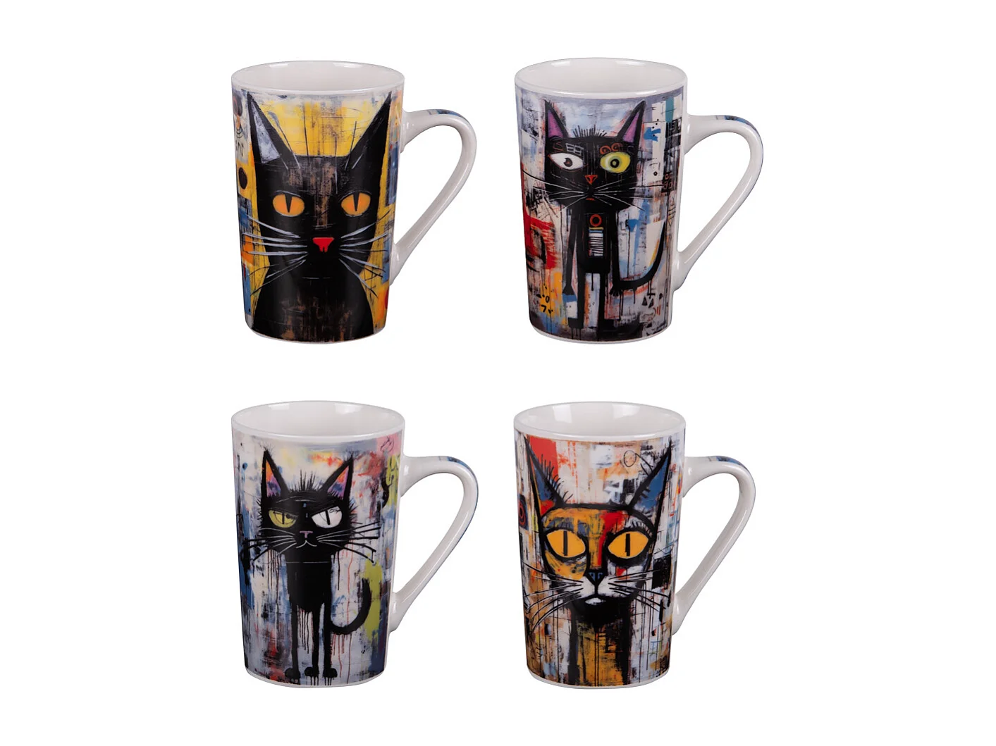Coffret de 4 mugs Street Cat 35 cl
