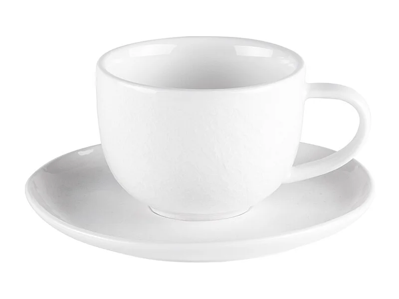 Tasse et sous-tasse à café Ecume 9 cl (lot de 6)