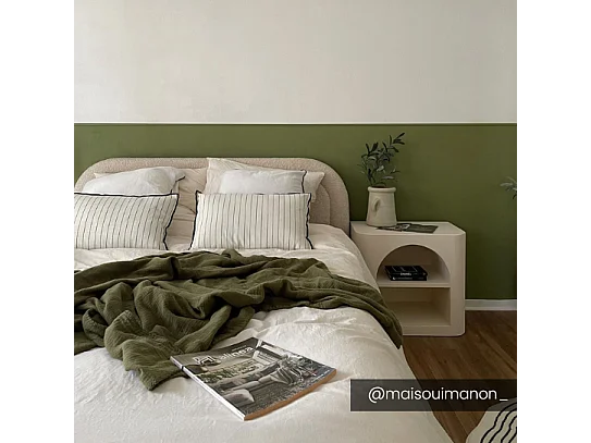 Kofferbed - 140 x 190 cm - Teddy-stof - Beige - FIREZA II