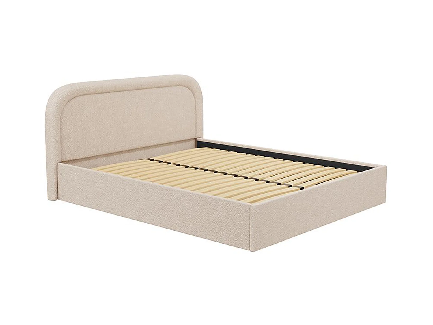 Kofferbed - 160 x 200 cm - Teddy-stof - Beige - FIREZA II