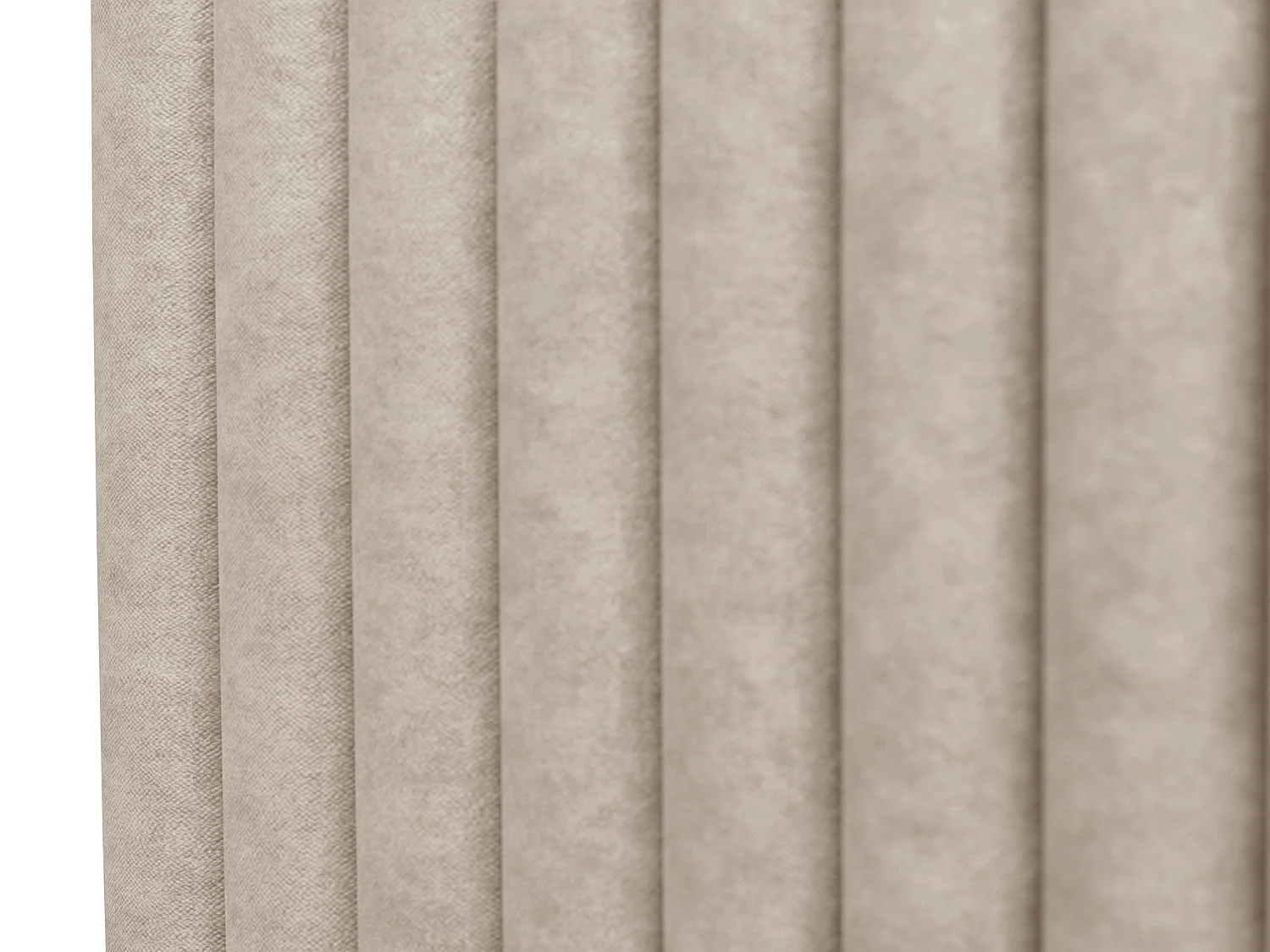 Cama com espaço de arrumação 120x190 cm com cabeceira de costuras verticais tecido taupe - SARAH II