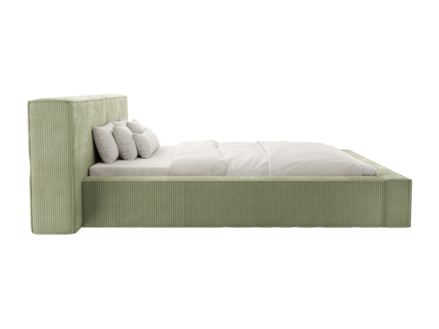 Bed met opbergruimte 180 x 200 cm - Ribfluweel - Groen - TIMANO II van Pascal Morabito