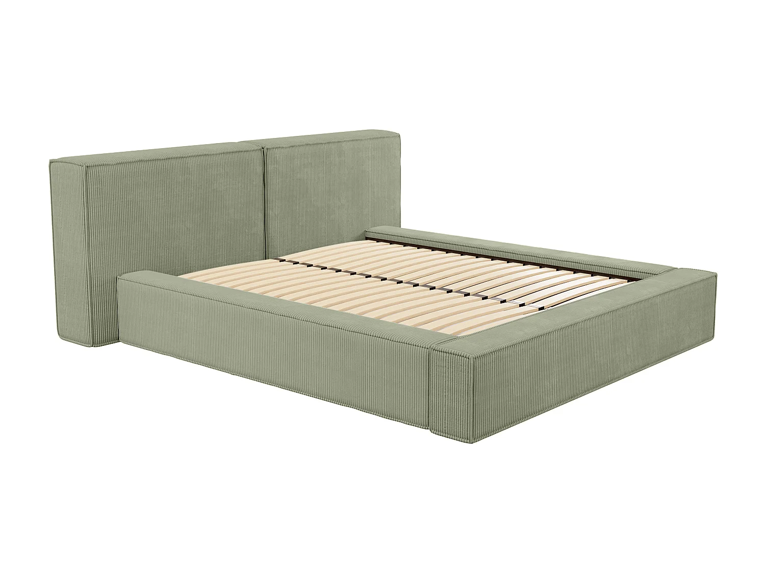 Bed met opbergruimte 180 x 200 cm - Ribfluweel - Groen - TIMANO II van Pascal Morabito