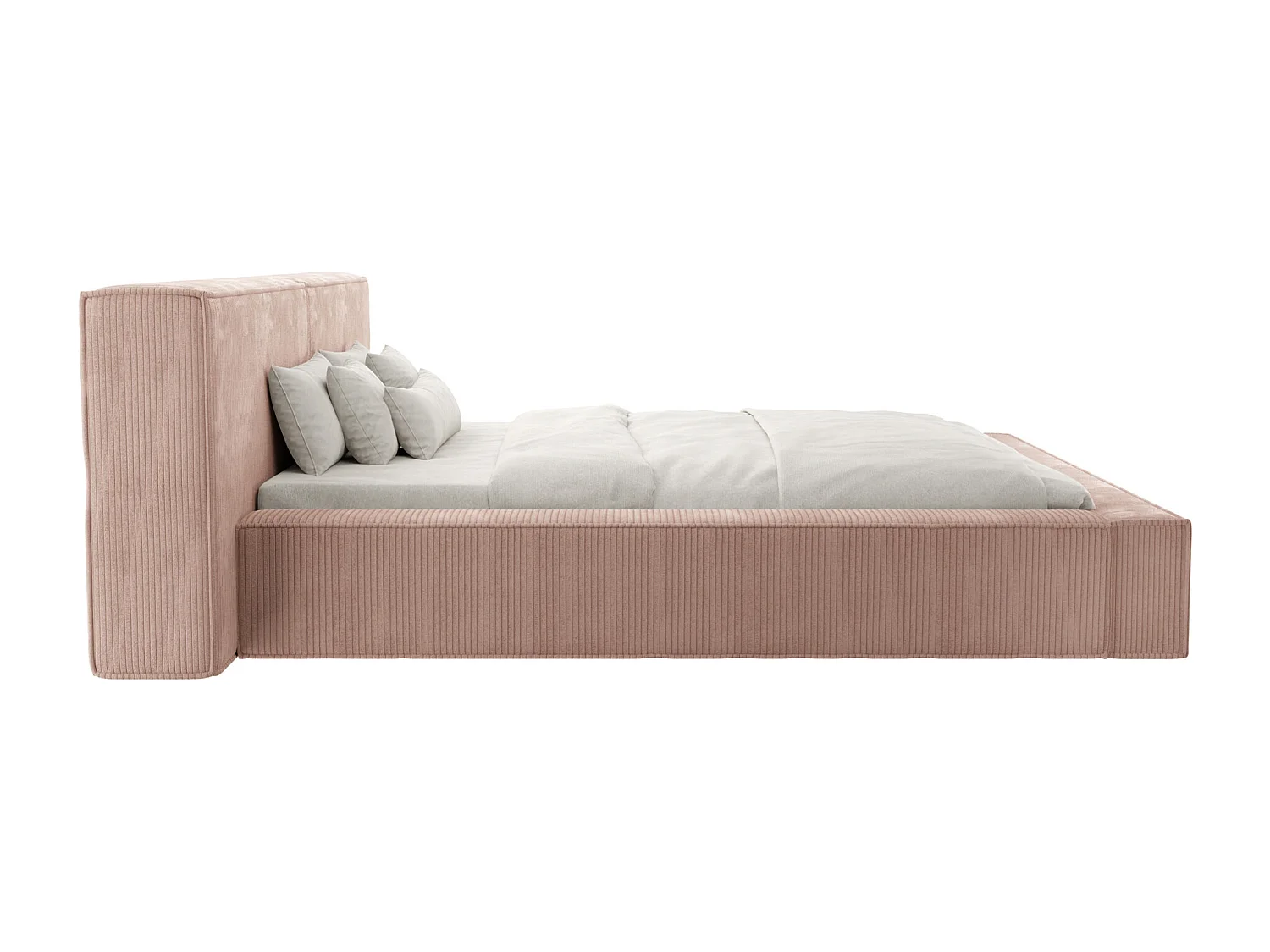Bed met opbergruimte 180 x 200 cm - Ribfluweel - Roze - TIMANO II van Pascal Morabito