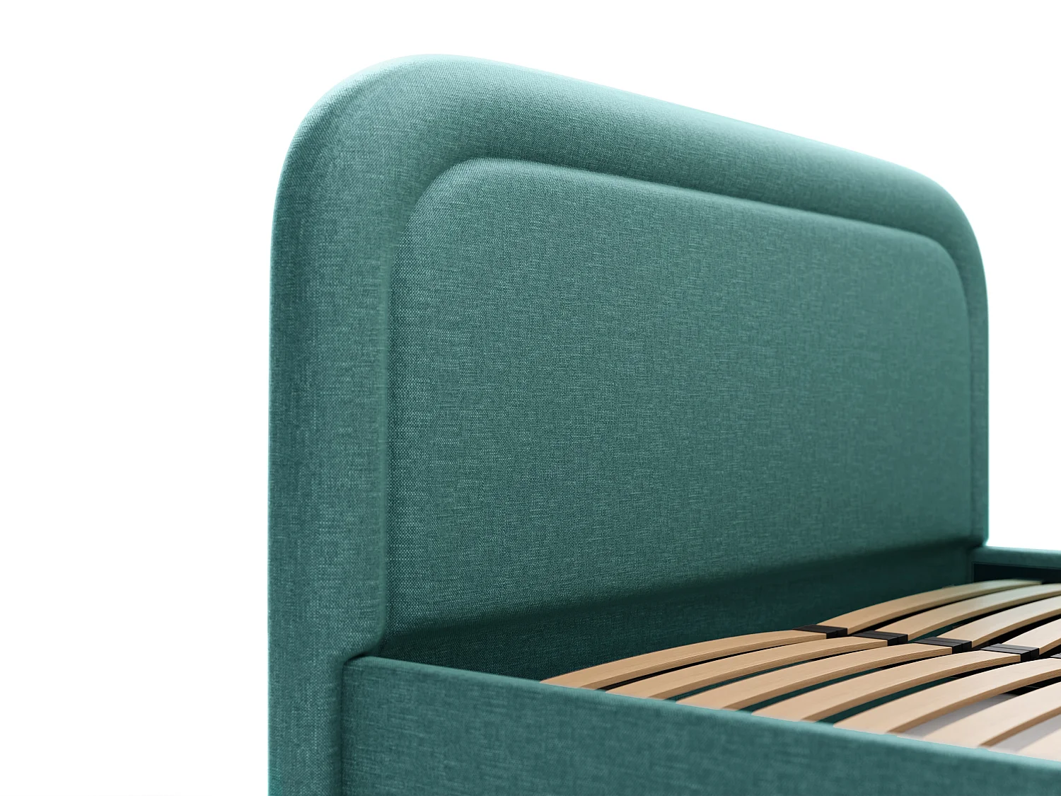 Bed met opbergruimte 180 x 200 cm - Gevlamde stof - Blauwgroen - FIREZA II