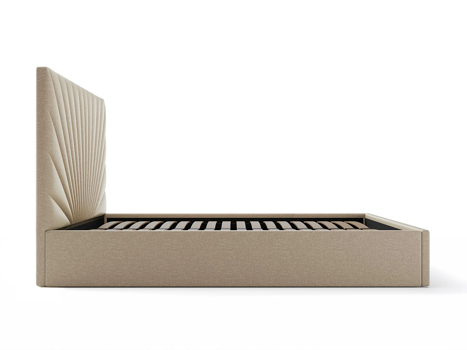 Letto con contenitore 160 x 200 cm Tessuto Beige RILIODA II di PASCAL MORABITO