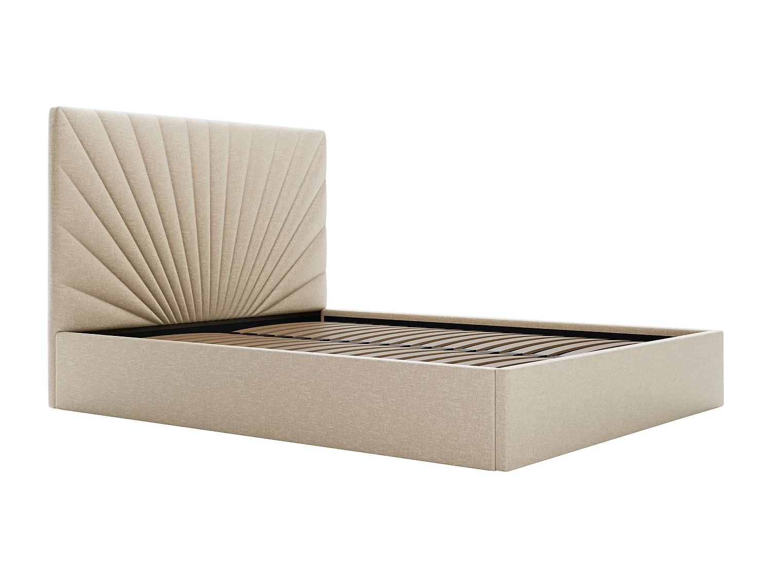 Letto con contenitore 180 x 200 cm Tessuto Beige RILIODA II di PASCAL MORABITO