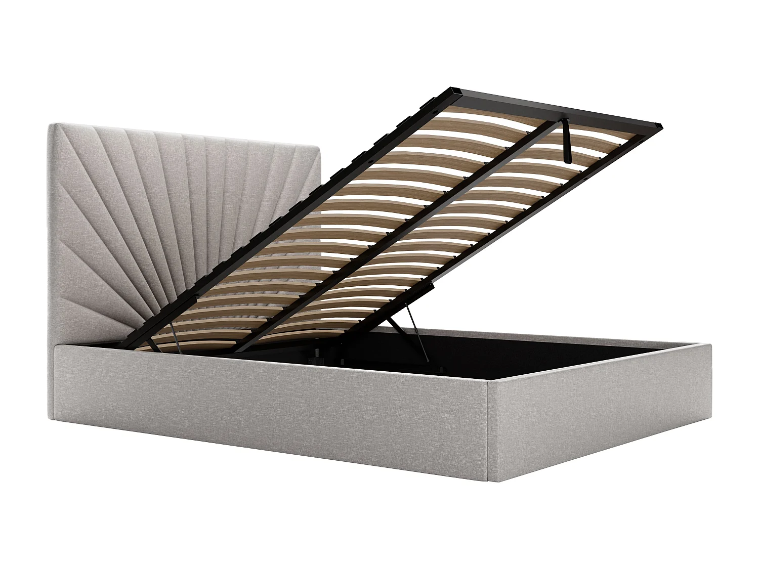 Bed met opbergruimte 180 x 200 cm - Stof - Lichtgrijs - RILIODA II van Pascal Morabito