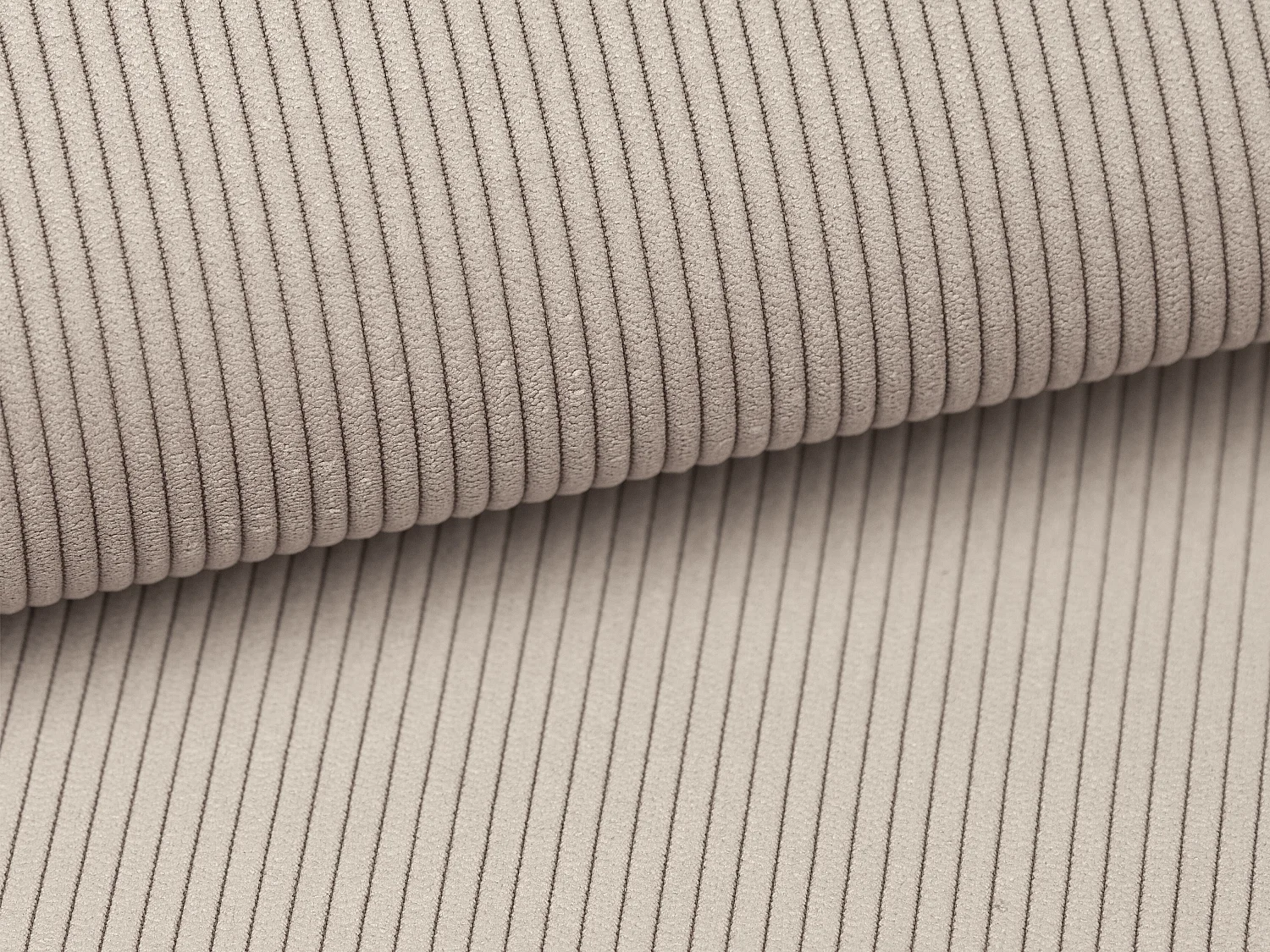 Lit coffre 160 x 200 cm avec tête de lit coutures verticales - Velours côtelé - Beige - SARAH II