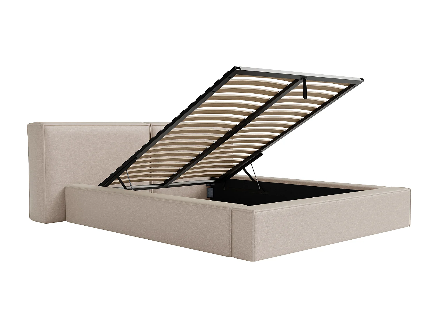 Lit coffre 180 x 200 cm - Tissu - Beige - TIMANO II de Pascal Morabito