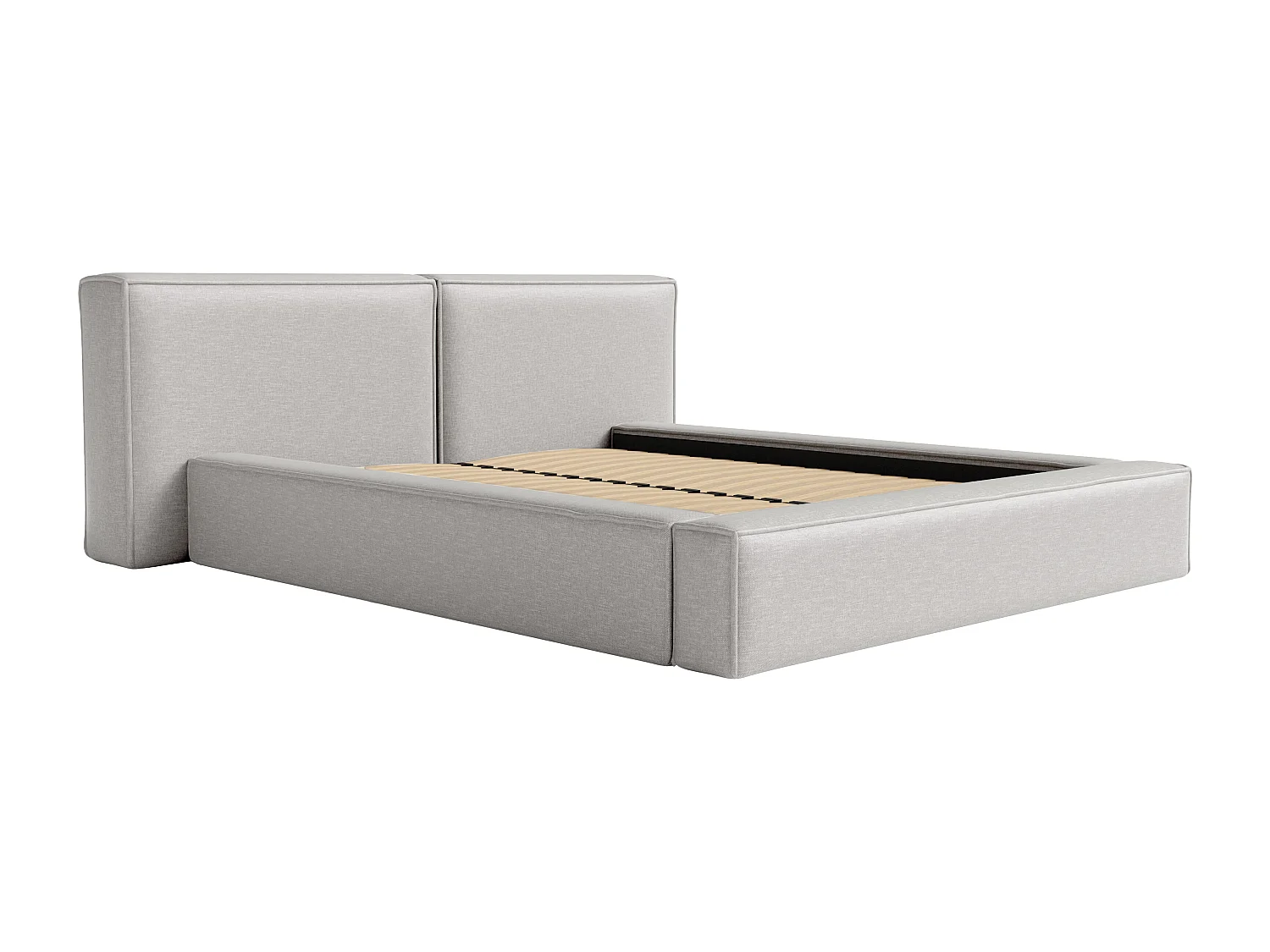 Canapé abatible 140 x 190 cm - Tela - Gris claro - TIMANO II