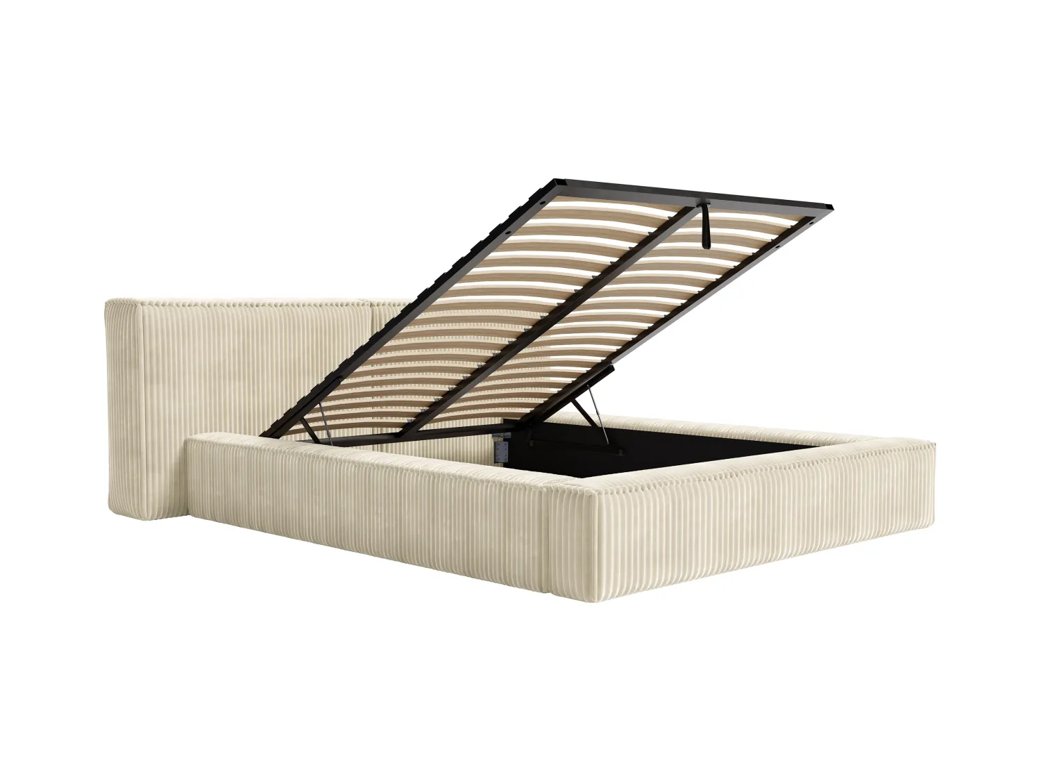 Letto con contenitore 180 x 200 cm Velluto spesso a coste Beige TIMANO II di PASCAL MORABITO