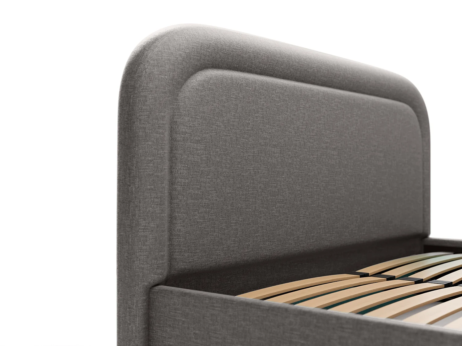 Bed met opbergruimte - 180 x 200 cm - Gevlamde stof - Donkergrijs - FIREZA II