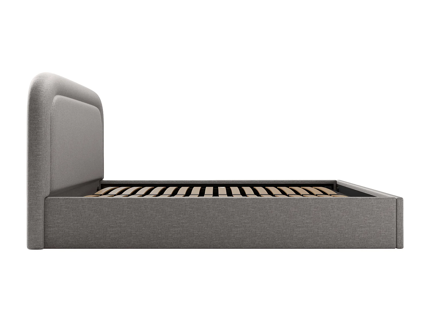 Bed met opbergruimte - 180 x 200 cm - Gevlamde stof - Donkergrijs - FIREZA II