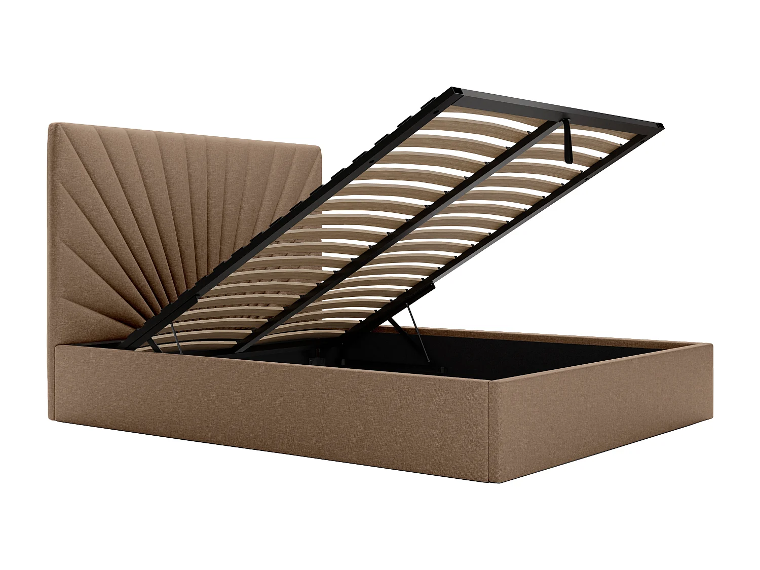 Bed met opbergruimte 180 x 200 cm - Stof - Taupegrijs - RILIODA II van Pascal Morabito