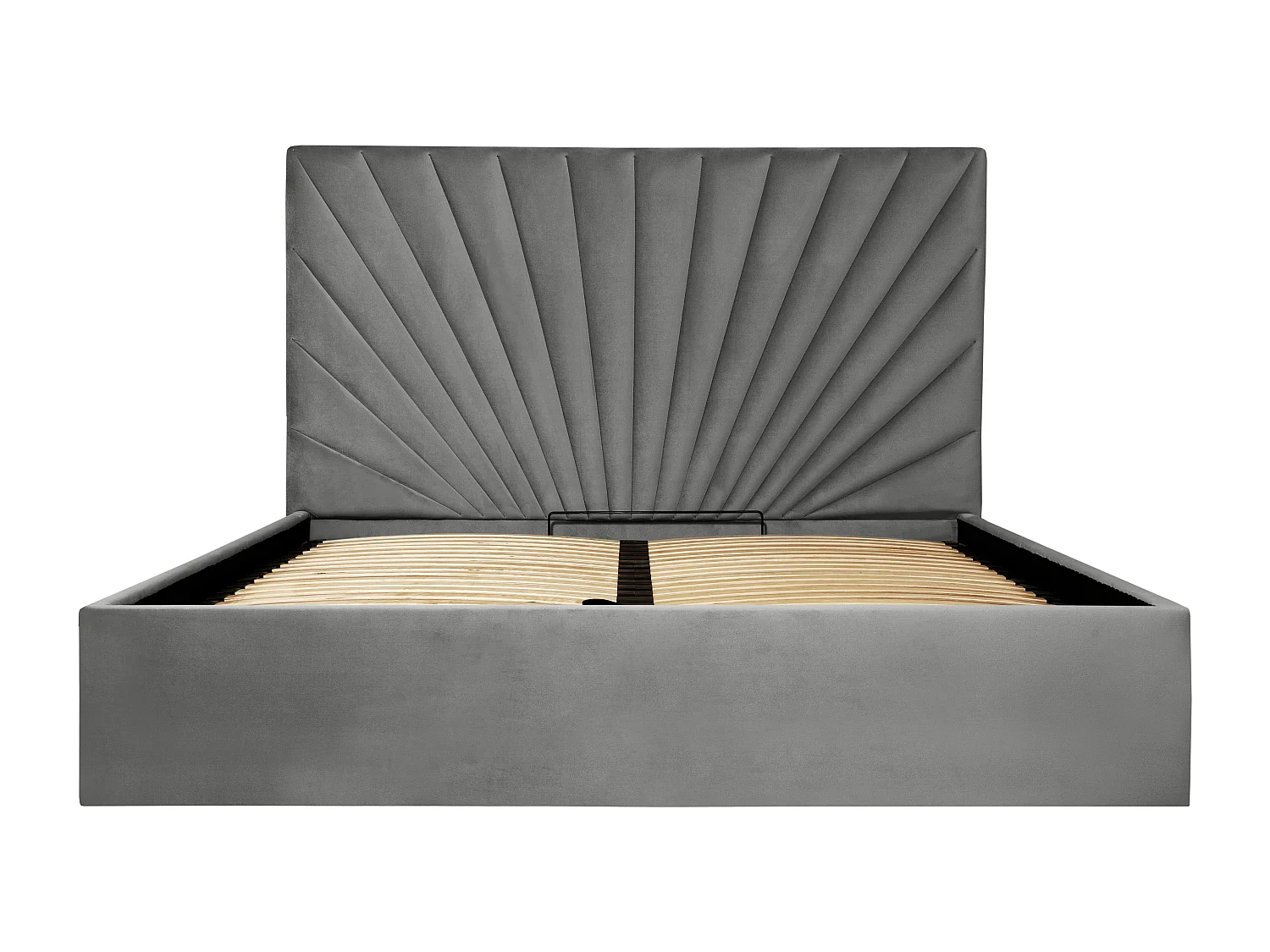 Bed met opbergruimte 180 x 200 cm - Velours - Lichtgrijs - RILIODA II van Pascal Morabito