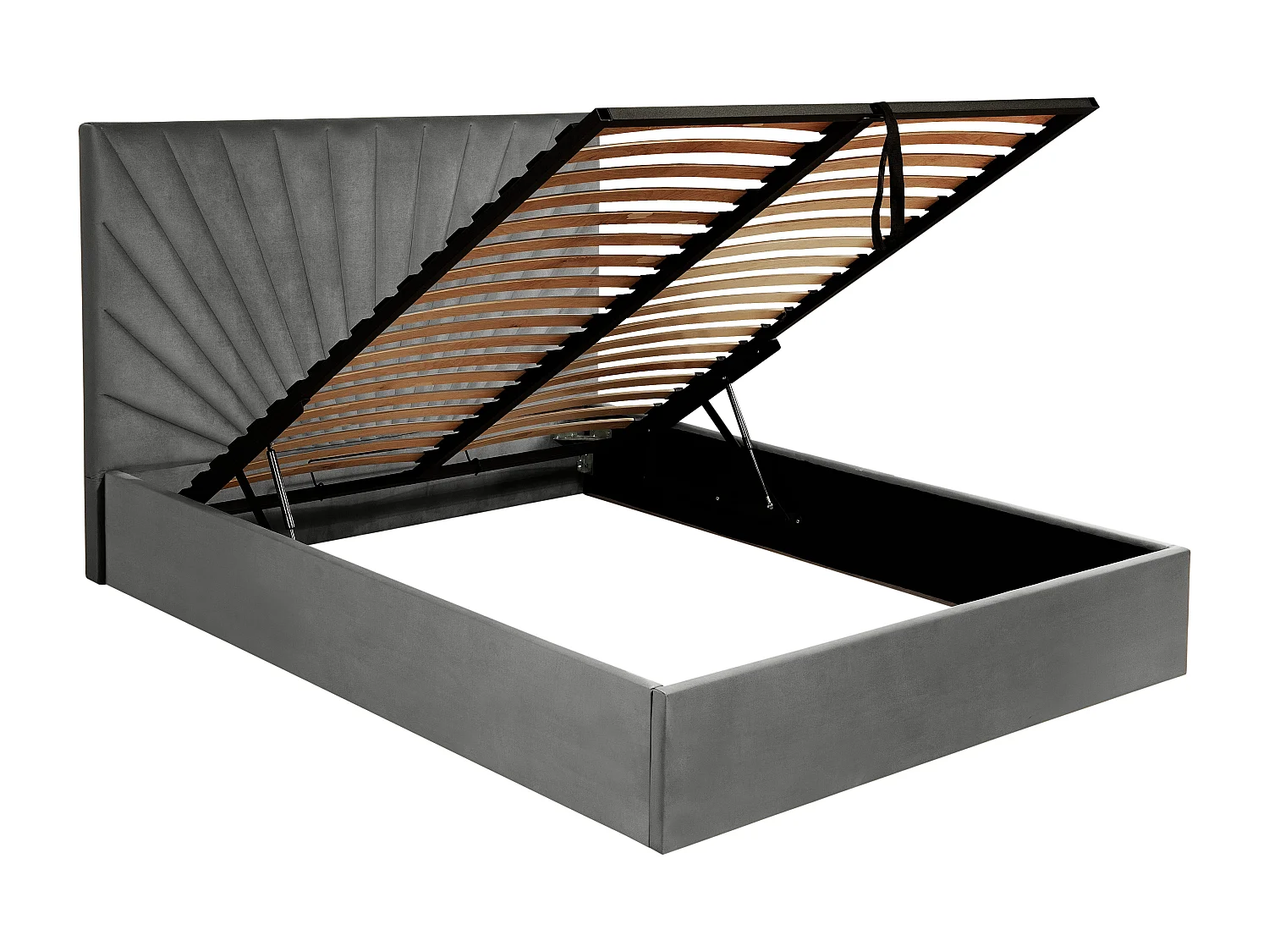 Bed met opbergruimte 180 x 200 cm - Velours - Lichtgrijs - RILIODA II van Pascal Morabito