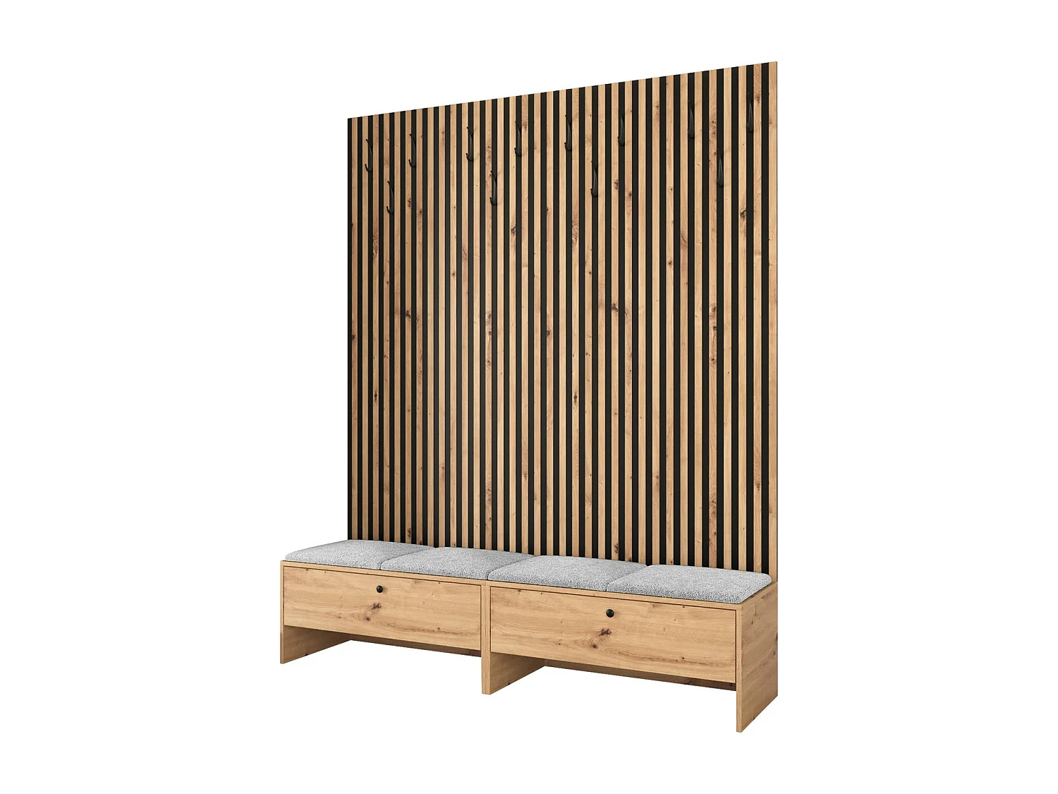 Meuble d'entrée Hartford 485, 206x170x44cm, Tissu|Stratifié, À poser