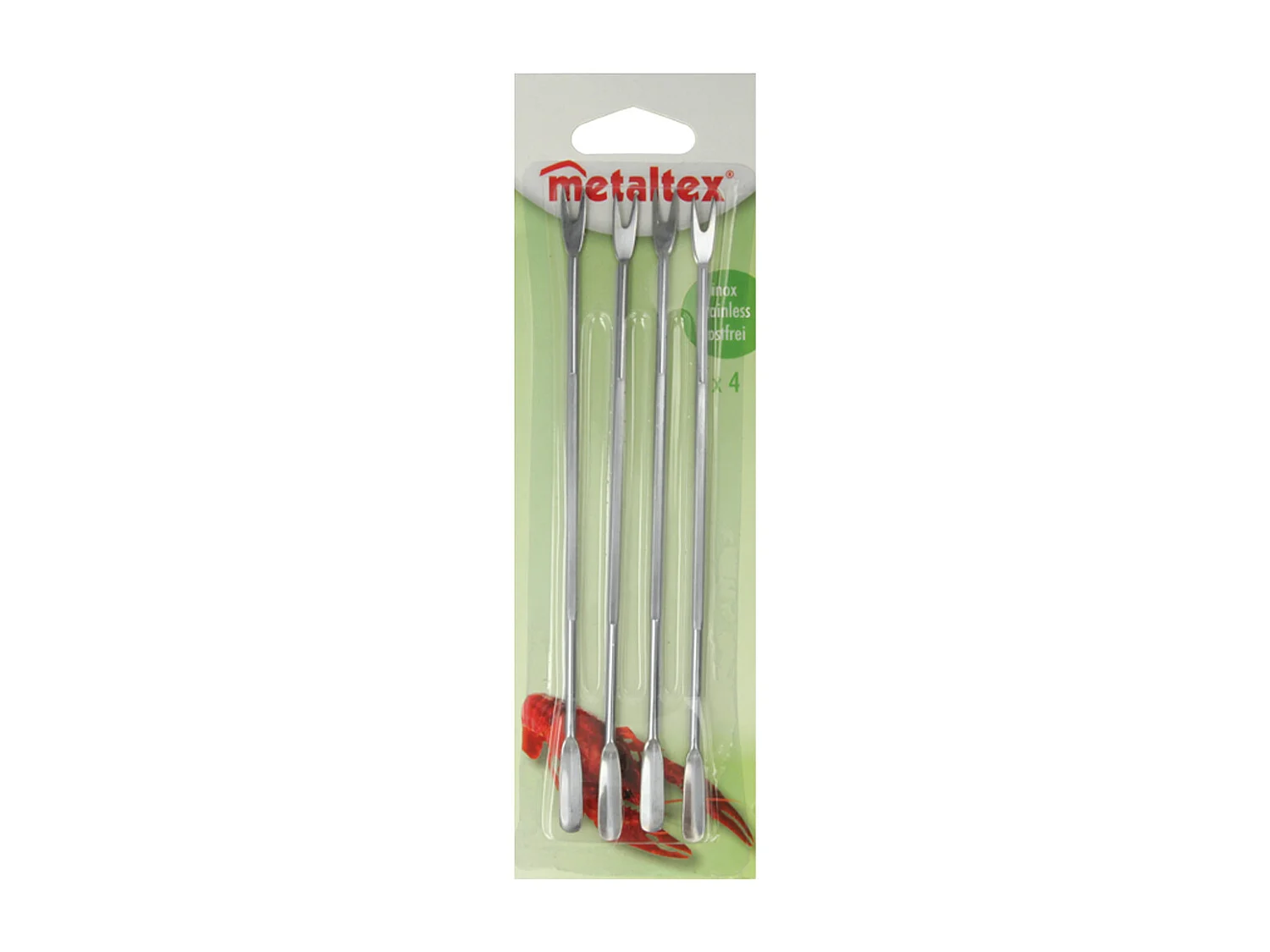 Set De 4 Brochettes Fruits De Mer Dimensions : 18cm (profondeur) Metaltex. Acier Inoxidable.