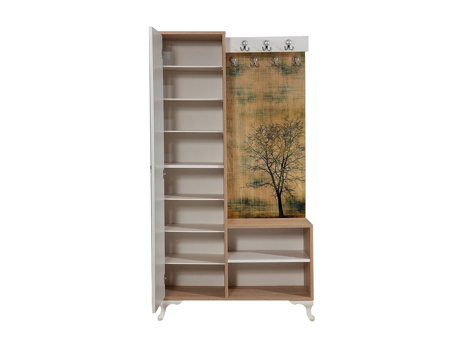 Aparador de hall – 100 cm x 190 cm – Carvalho Sonoma – Melamina
