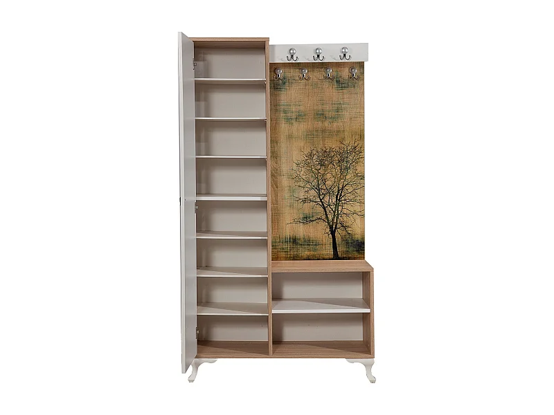 Aparador de hall – 100 cm x 190 cm – Carvalho Sonoma – Melamina