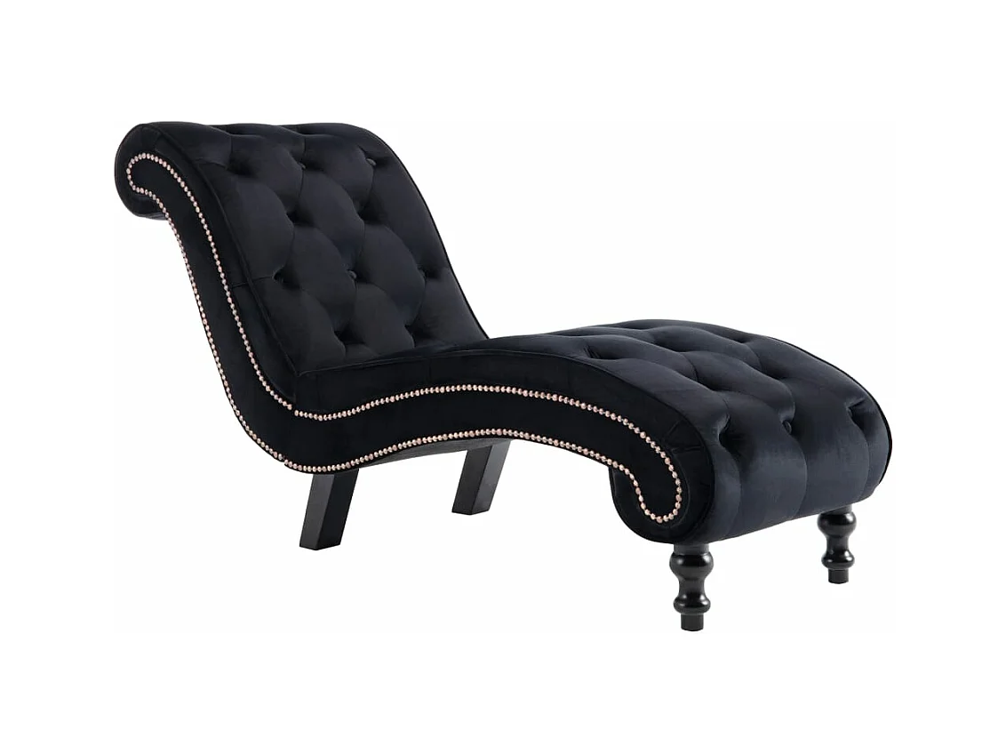 Turlock  Chaise longue Noir Velours