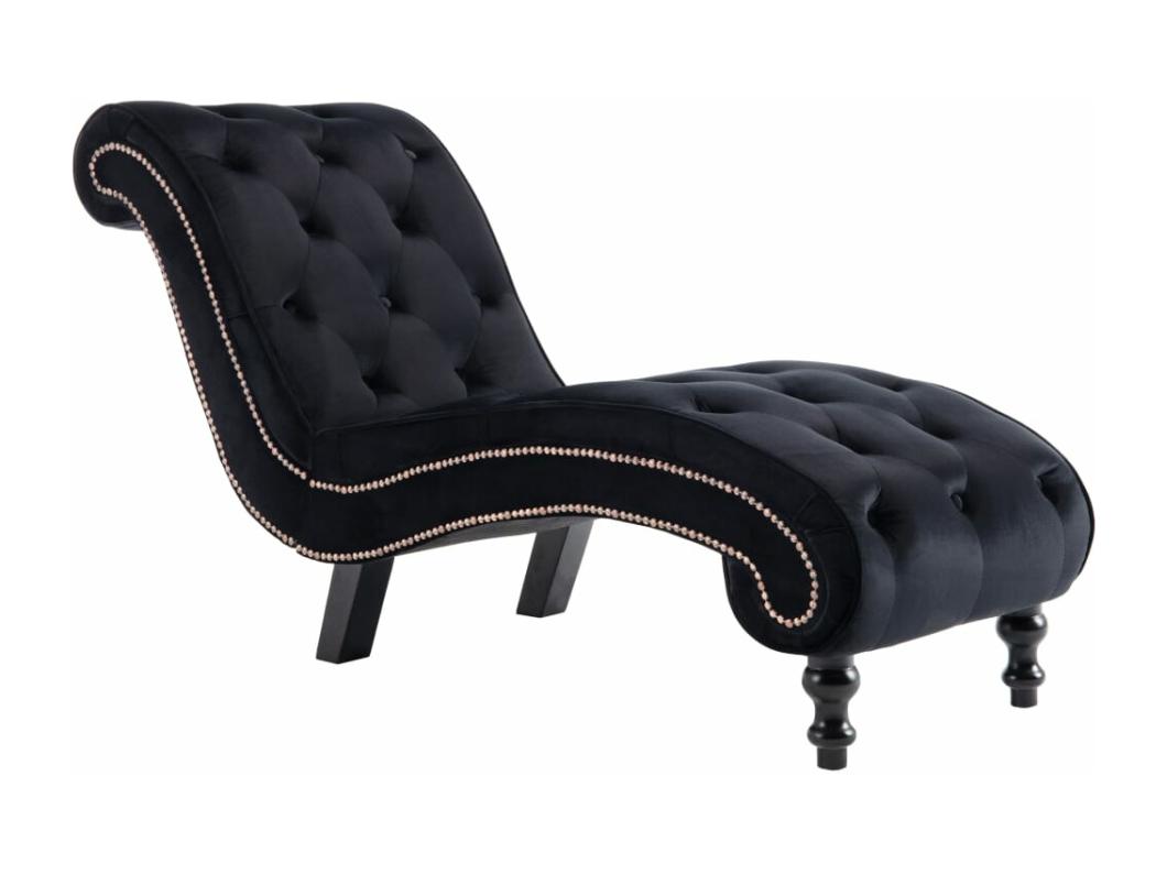 Prolenta Premium -  Chaise longue fluweel zwart