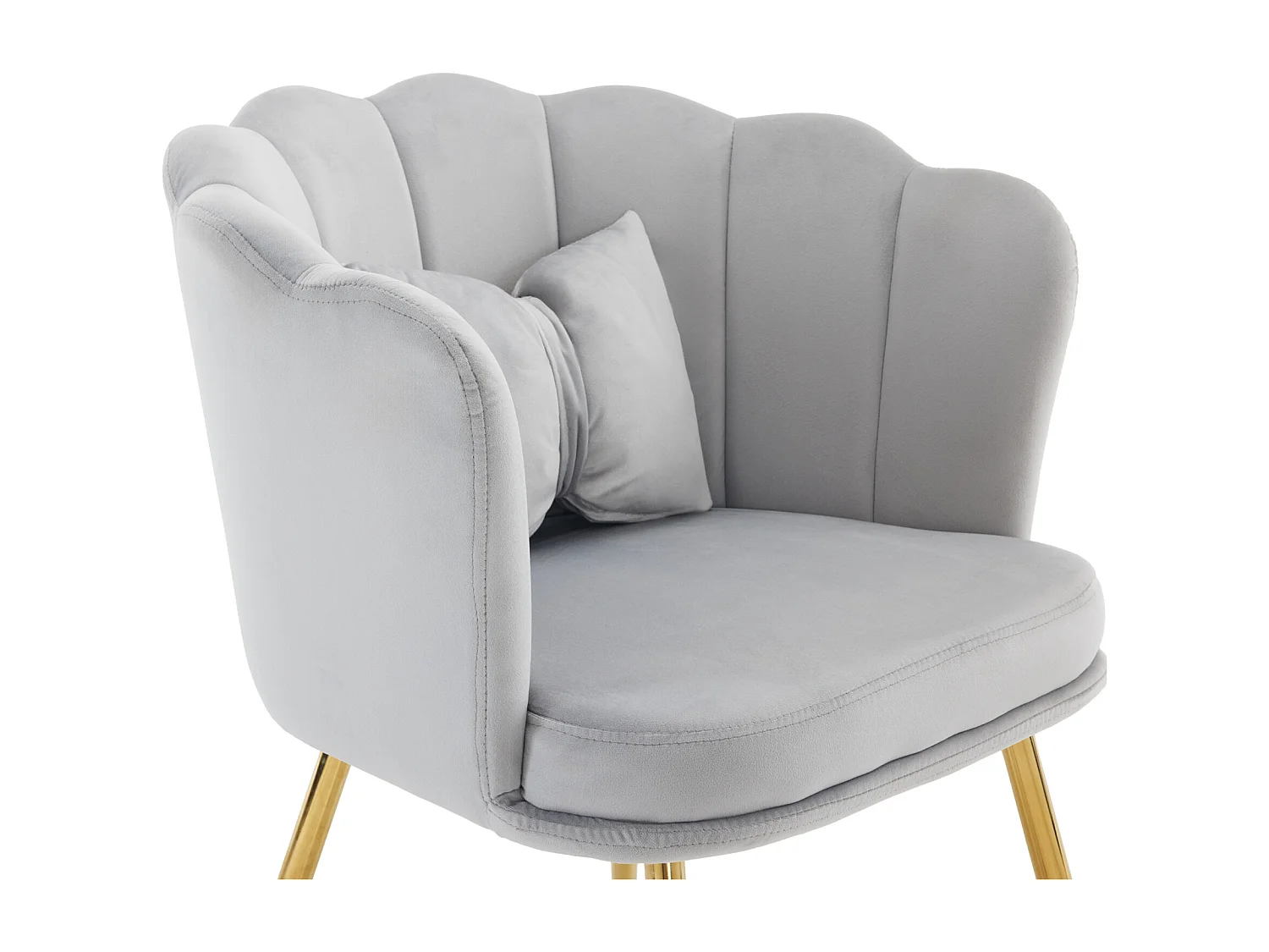 Lot de 6 chaises de salle à manger en velours - 62 x 54.5 x 77 cm - avec dossier - Pieds en métal - Gris