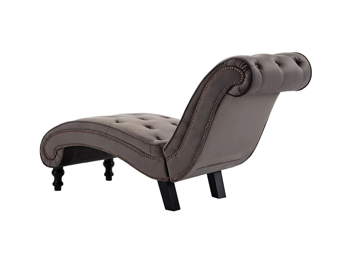 Turlock  Chaise longue fluweel grijs