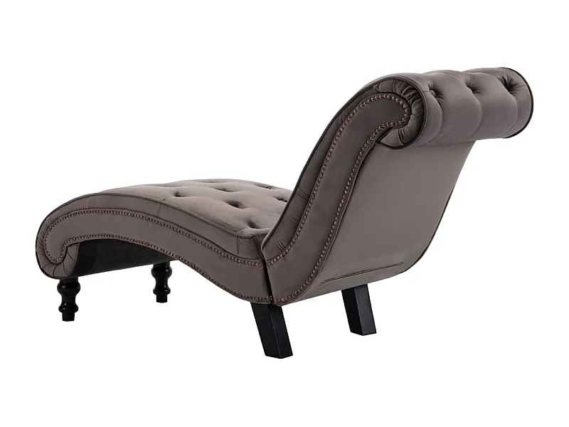 Turlock  Chaise longue Velours Gris