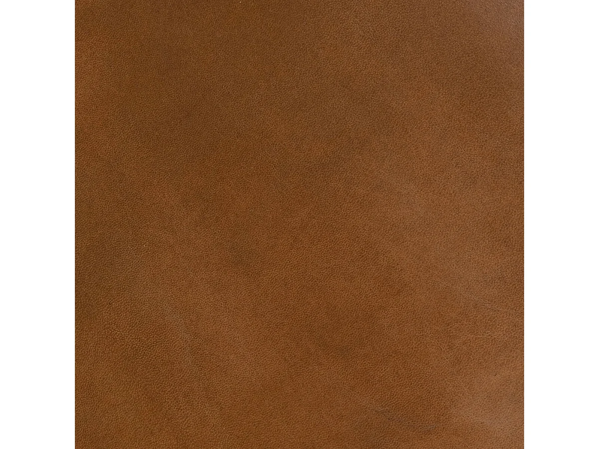 Pouf  rond en cuir coloris marron - diamètre 40 x Hauteur 45 cm