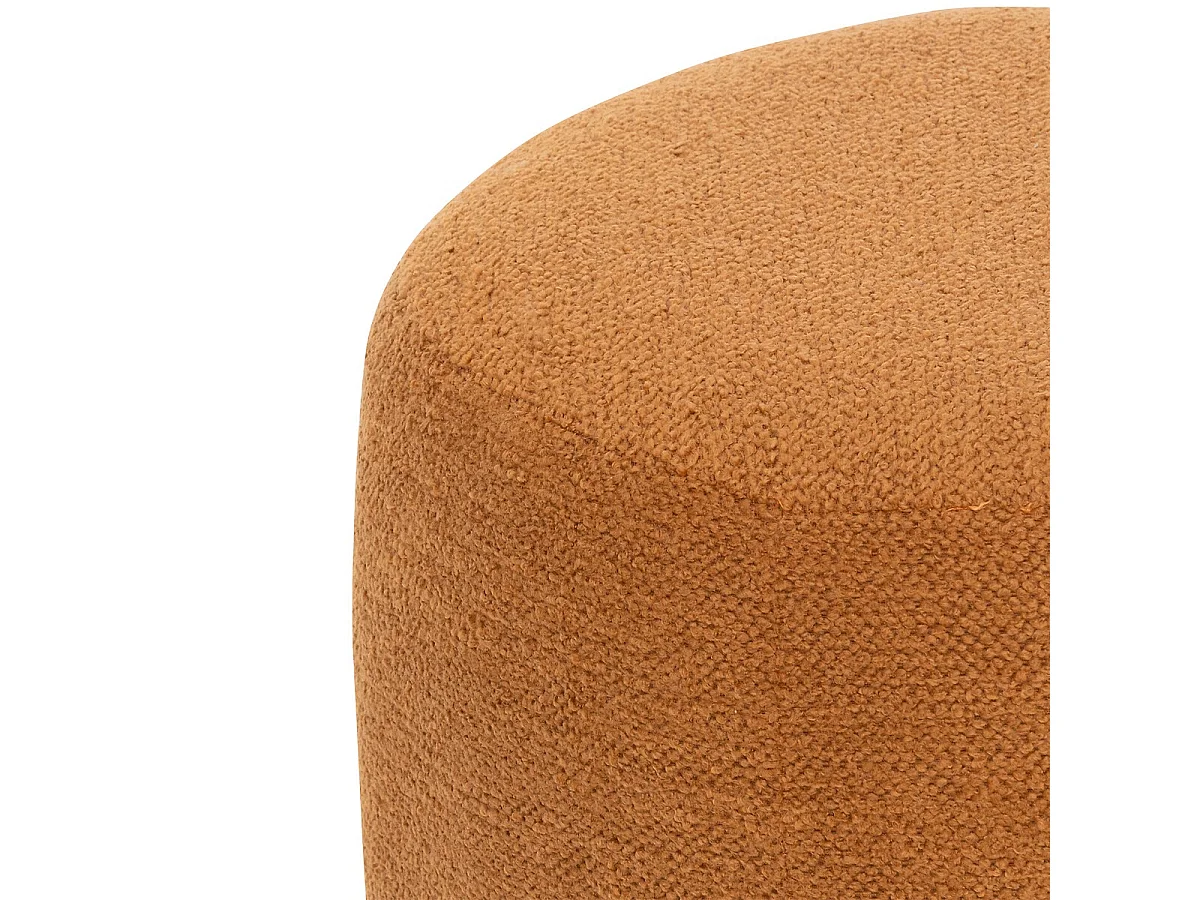 Pouf rond en tissu coloris Ambre - diamètre 39   Hauteur 40 cm