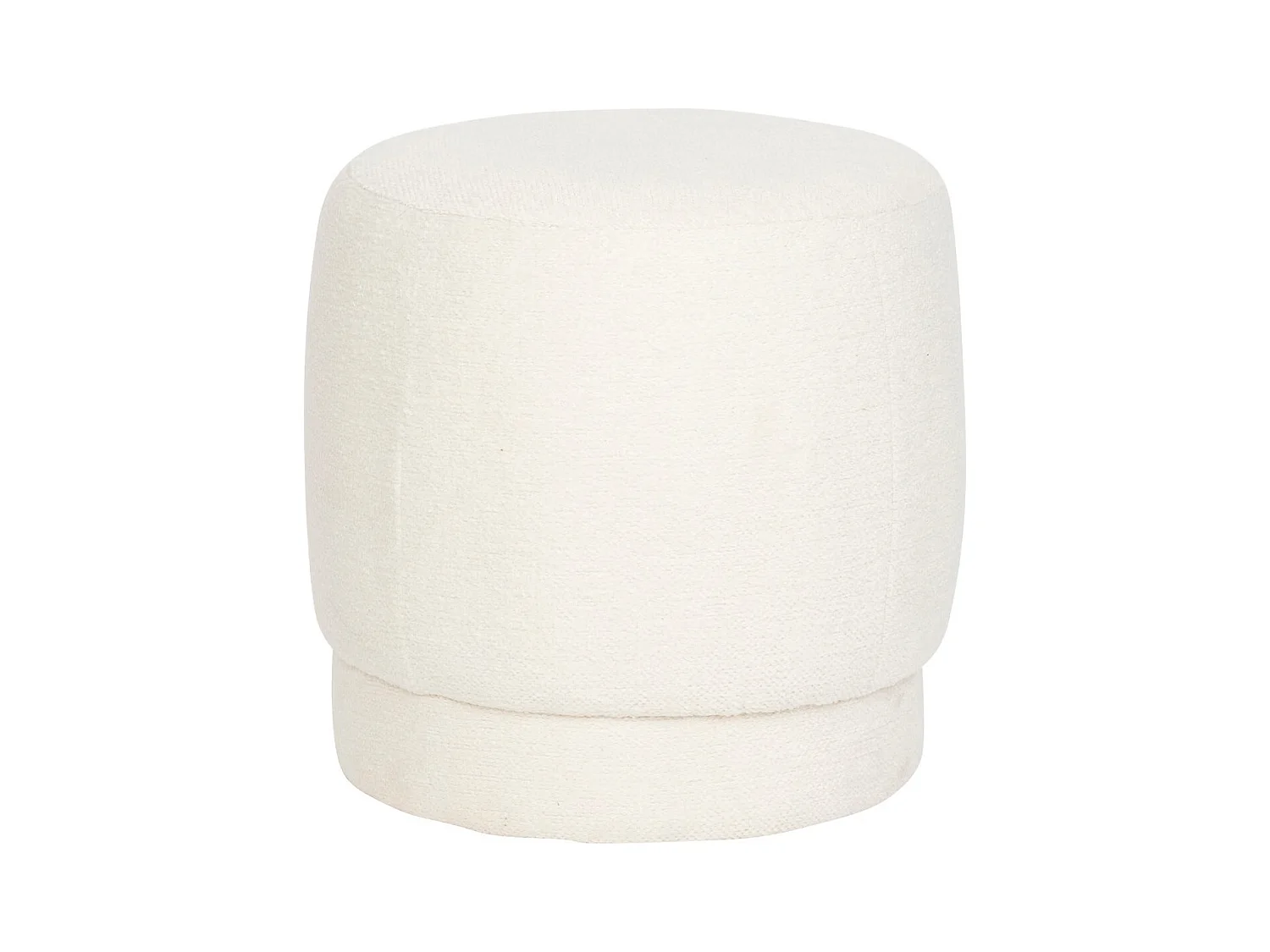 Pouf rond en tissu coloris blanc - diamètre 39 x Hauteur  40 cm