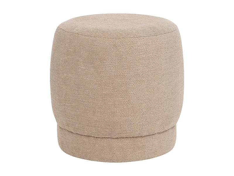 Pouf rond en tissu coloris taupe  - diamètre 39  x Hauteur 40 cm