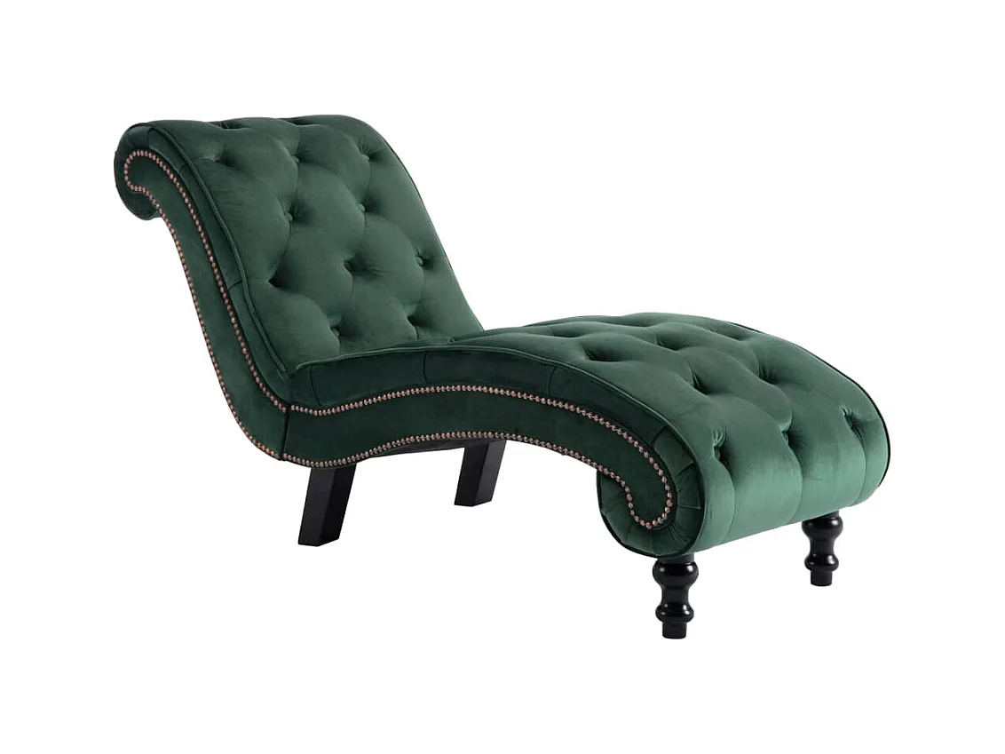 Turlock  Chaise longue Velours Vert