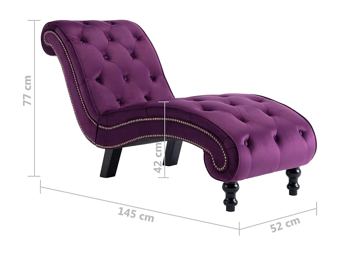 Turlock  Chaiselongue Lila Samt
