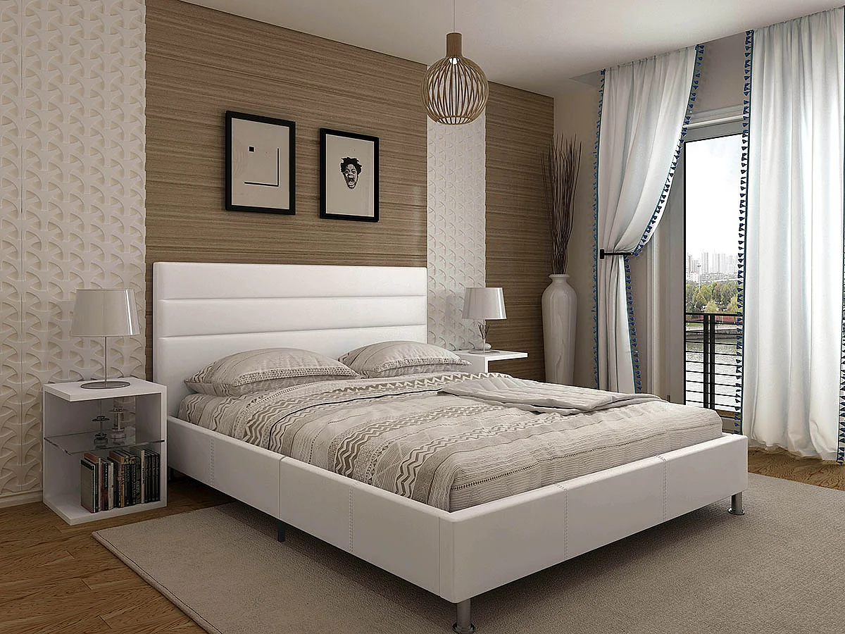 Cama de Casal Star (Branco)(190×140 cm)