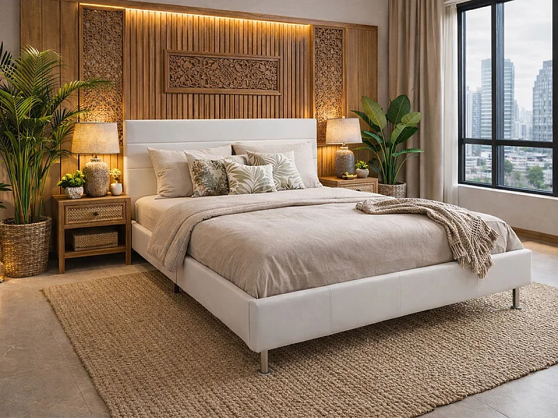 Cama de Casal Star (Branco)(190×140 cm)