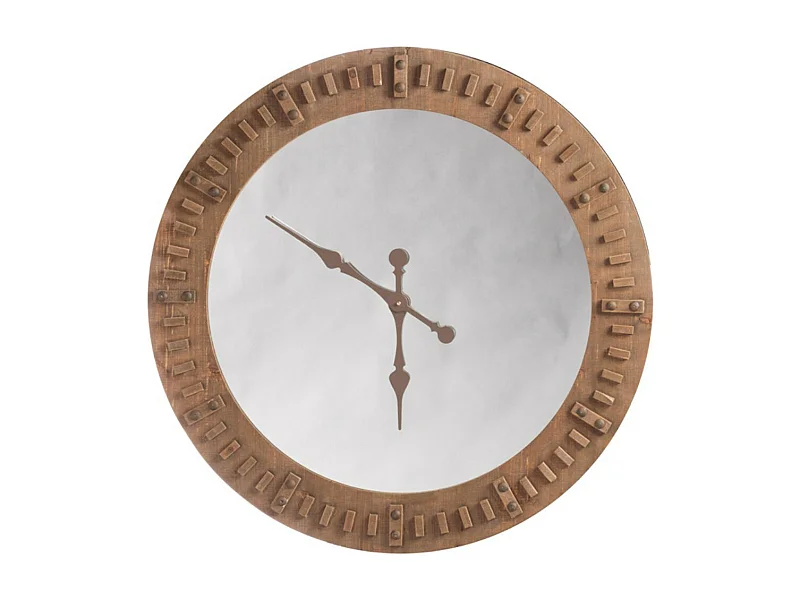 Horloge Miroir en Bois "Chronos" 119cm Naturel