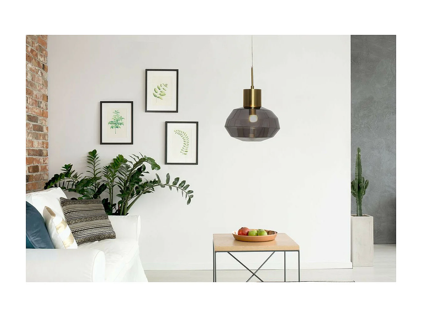 Lampe Suspension Design "Vince" 32cm Gris