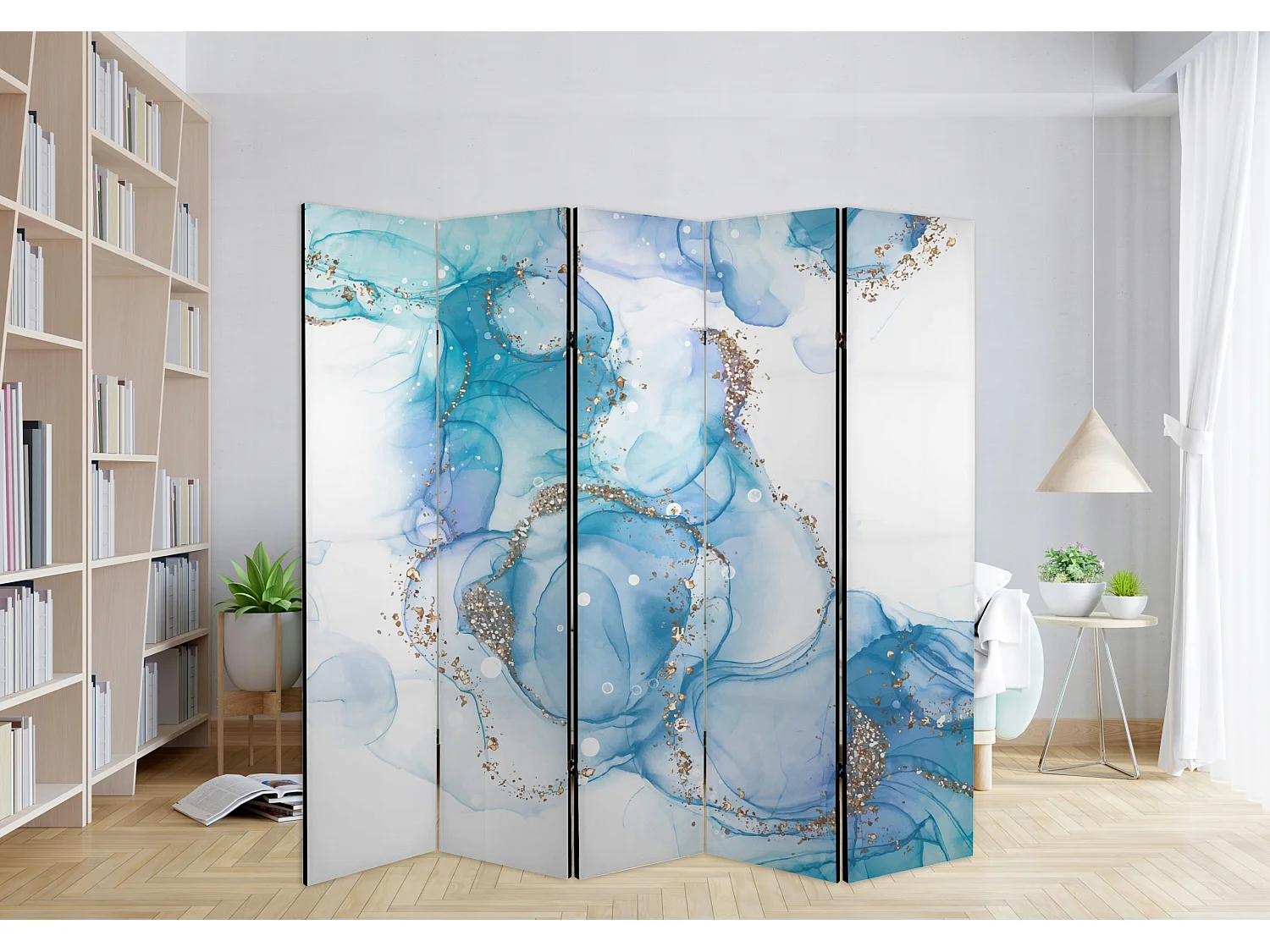 Raumteiler Foto Paravent Textur 225x172 cm beidseitig auf Vlies-Leinwand Bedruckt Trennwand Spanische Wand Sichtschutz Raumtrenner Design Ornament