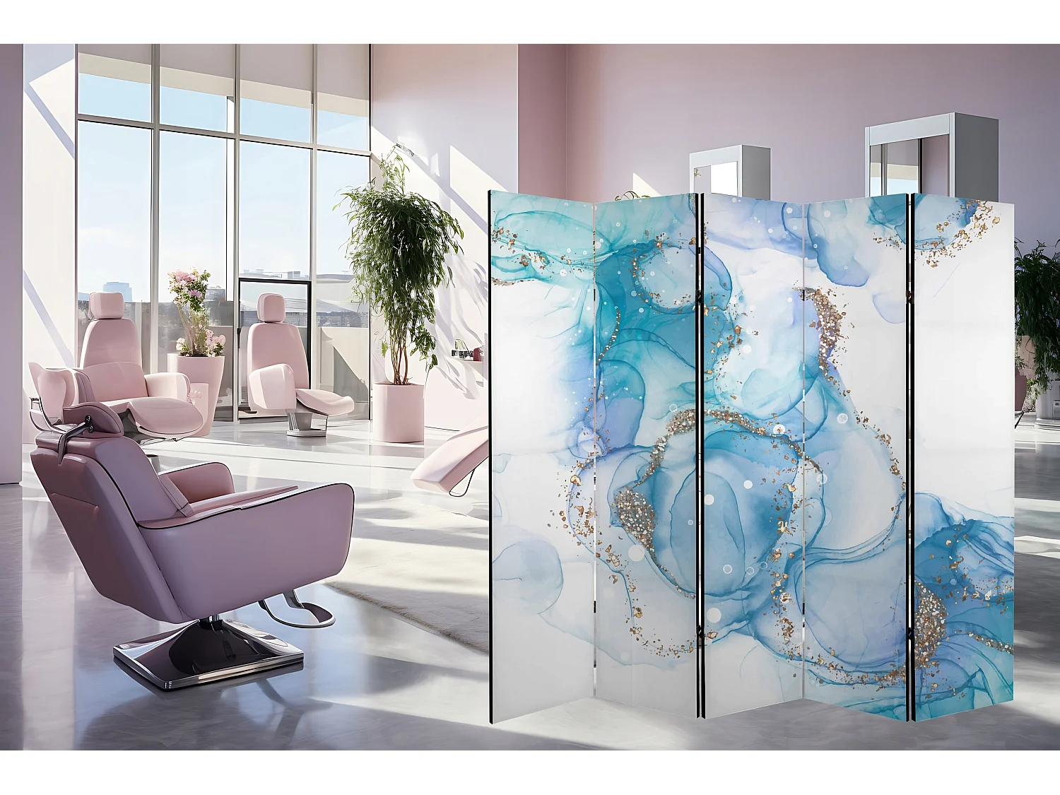 Raumteiler Foto Paravent Textur 225x172 cm beidseitig auf Vlies-Leinwand Bedruckt Trennwand Spanische Wand Sichtschutz Raumtrenner Design Ornament