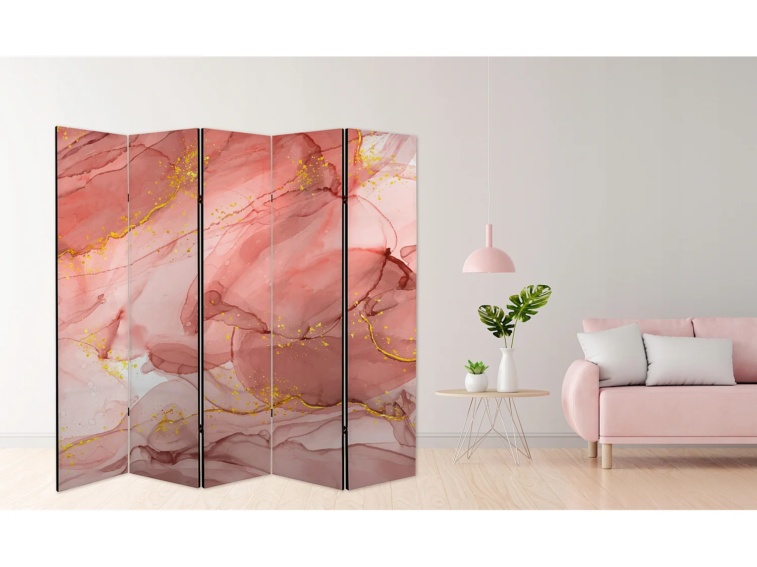 Raumteiler Foto Paravent Textur 225x172 cm beidseitig auf Vlies-Leinwand Bedruckt Trennwand Spanische Wand Sichtschutz Raumtrenner Design Ornament