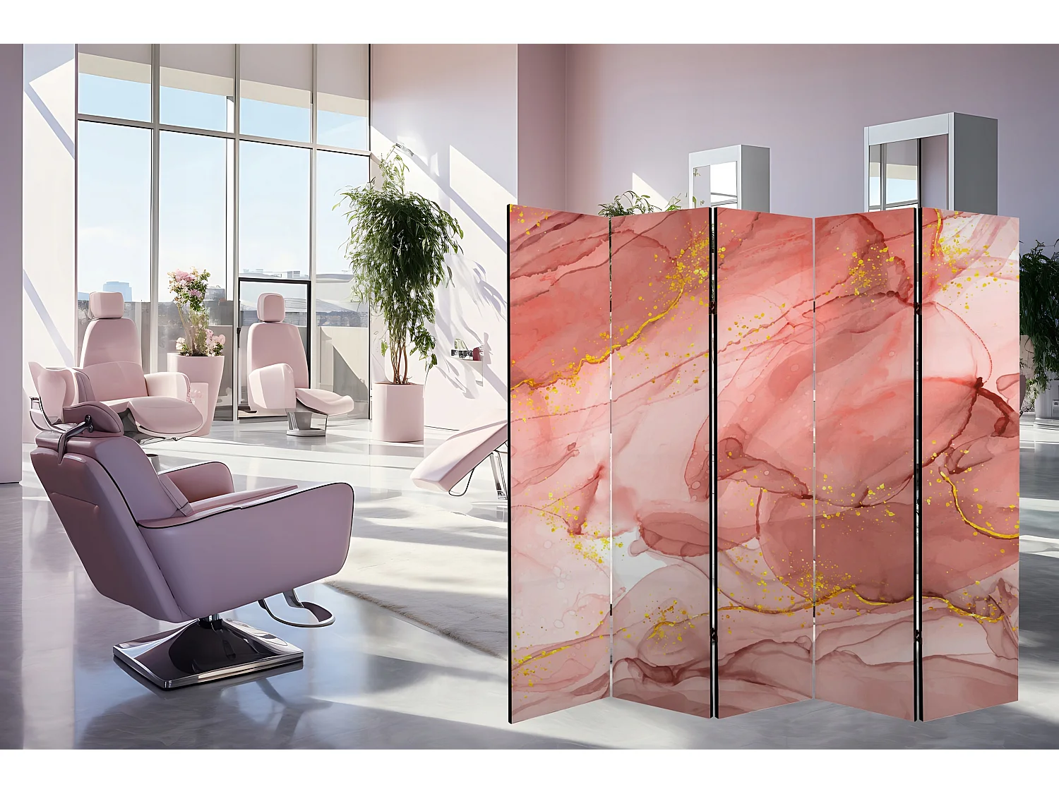 Raumteiler Foto Paravent Textur 225x172 cm beidseitig auf Vlies-Leinwand Bedruckt Trennwand Spanische Wand Sichtschutz Raumtrenner Design Ornament