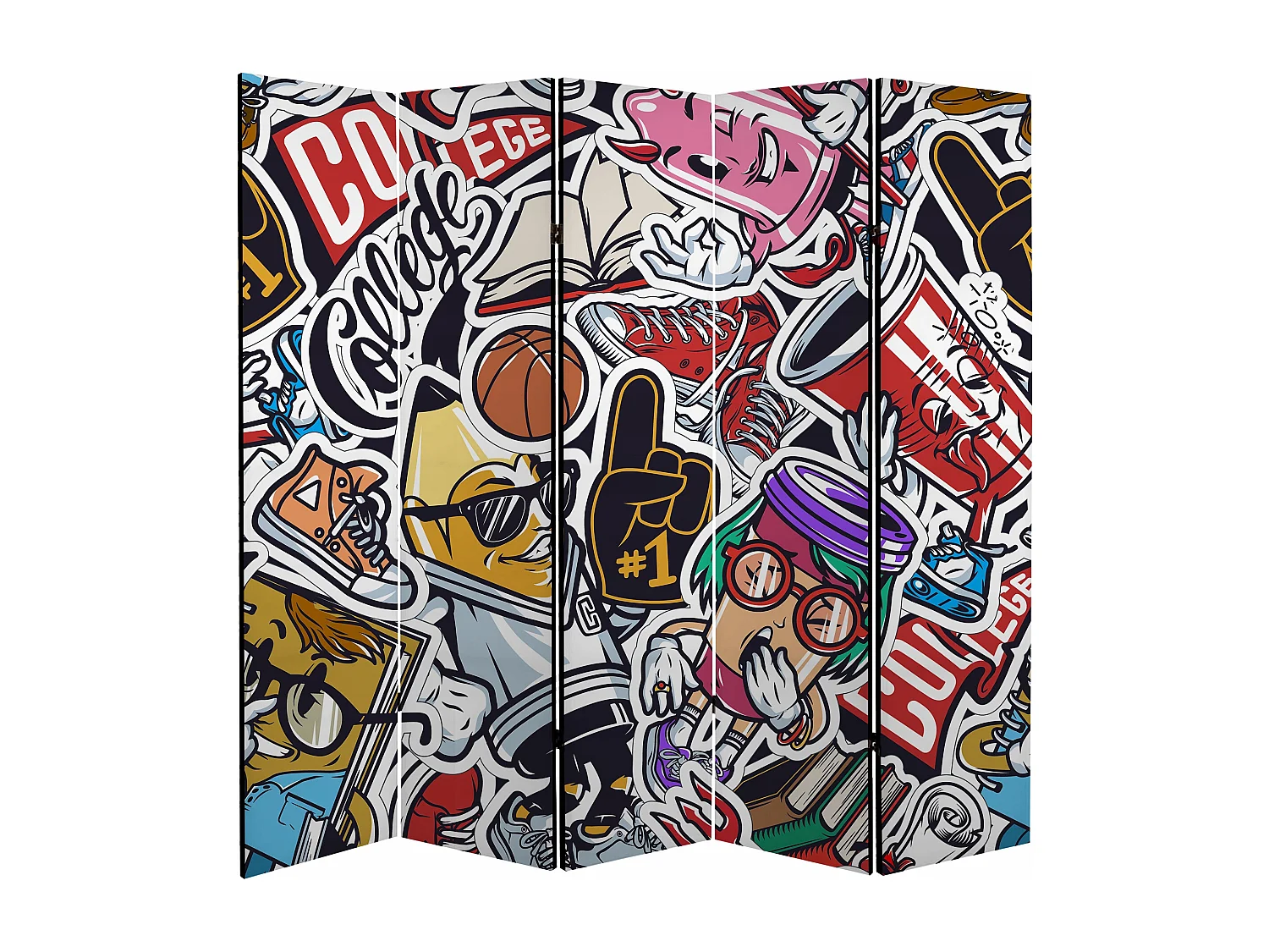 Raumteiler Foto Paravent Textur 225x172 cm beidseitig auf Vlies-Leinwand Bedruckt Trennwand Spanische Wand Sichtschutz Raumtrenner Design Ornament