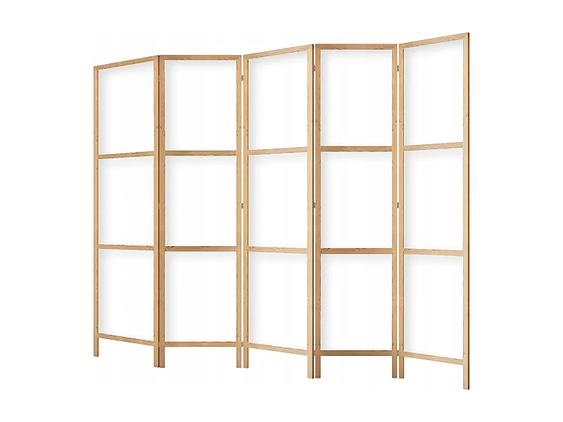 Paravent Innen Raumteiler Holz Japan 225x172 cm 5-teilig Japanische Trennwand Raumtrenner Room Divider Mobiler Sichtschutz Spanische Wand Raum Abtrennung