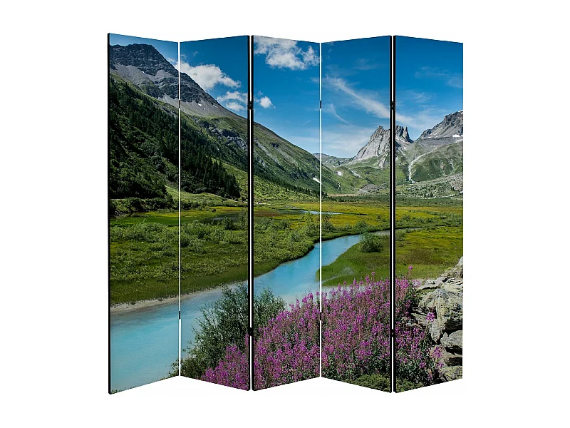 Raumteiler Foto Paravent Textur 225x172 cm beidseitig auf Vlies-Leinwand Bedruckt Trennwand Spanische Wand Sichtschutz Raumtrenner Design Ornament