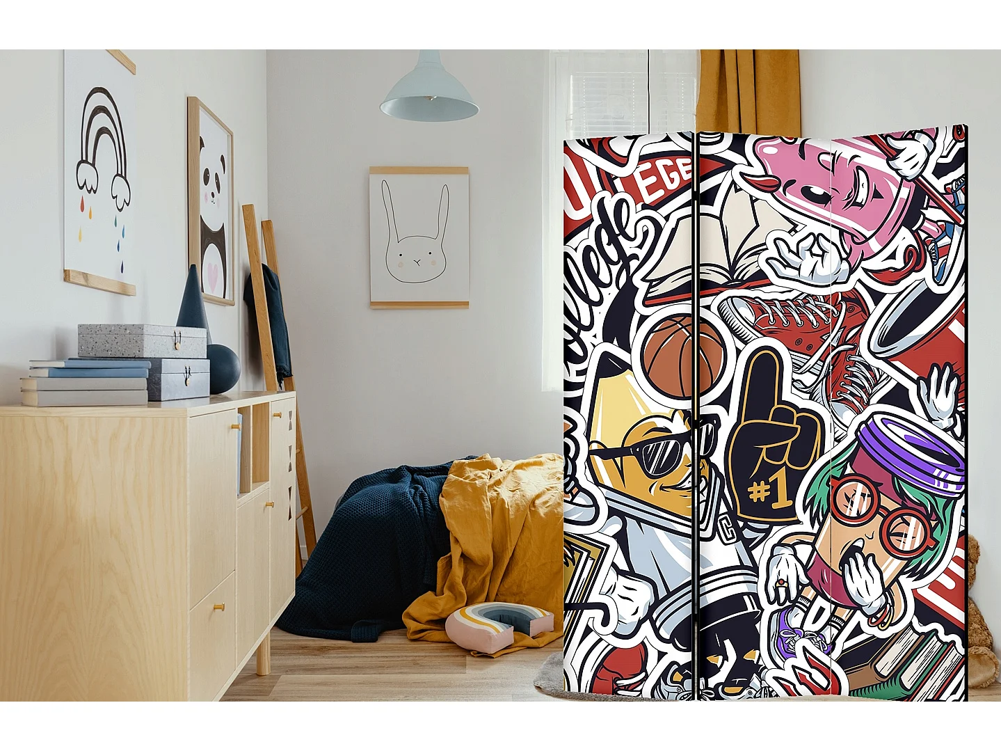 Raumteiler Foto Paravent Textur 135x172 cm beidseitig auf Vlies-Leinwand Bedruckt Trennwand Spanische Wand Sichtschutz Raumtrenner Design Ornament