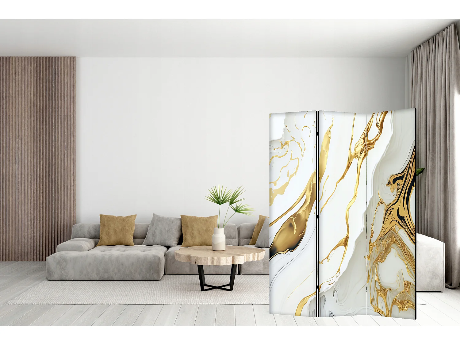 Raumteiler Foto Paravent Textur 135x172 cm beidseitig auf Vlies-Leinwand Bedruckt Trennwand Spanische Wand Sichtschutz Raumtrenner Design Ornament