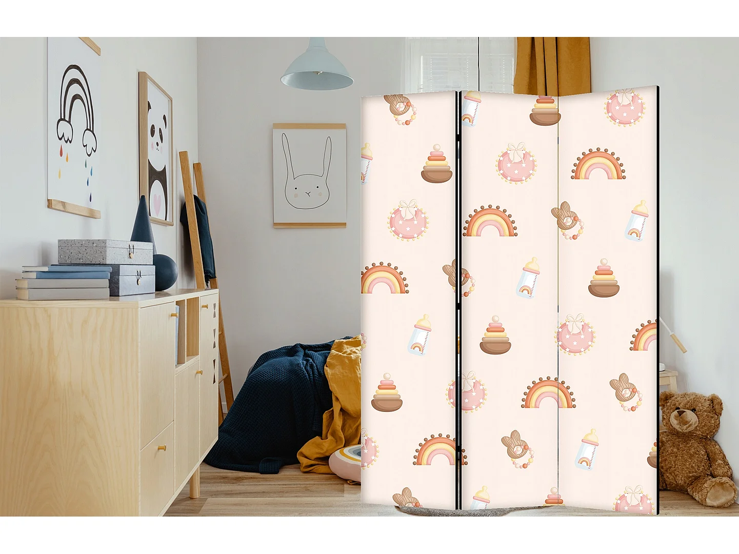 Raumteiler Foto Paravent Textur 135x172 cm beidseitig auf Vlies-Leinwand Bedruckt Trennwand Spanische Wand Sichtschutz Raumtrenner Design Ornament